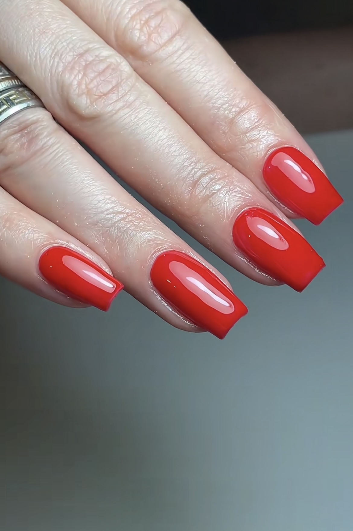 Rode square acrylnagels